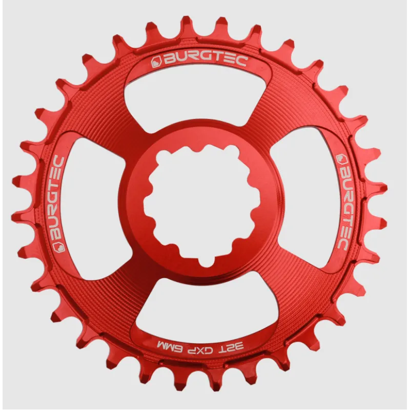 Discount Pinion față pentru bicicletă BURGTEC GXP 6mm Offset Thick Thin Chainring Race Red 34T